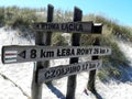 Signpost in the dunes. The Blatitz Sea. Direction ÃÂeba.
